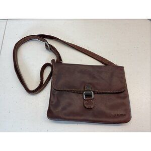 Jack Georges‎ Leather Dark Brown Crossbody Bag Purse Handbag Adjustable Strap